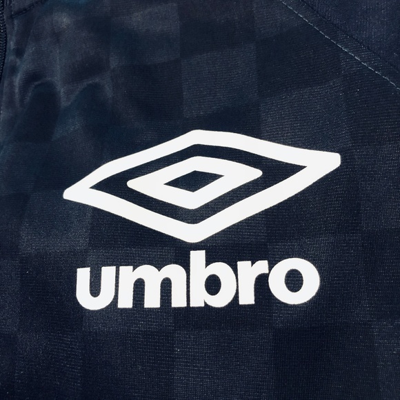 Umbro Navy Blue Check Soccer Full Zip Jacket S M L - Picture 4 of 7